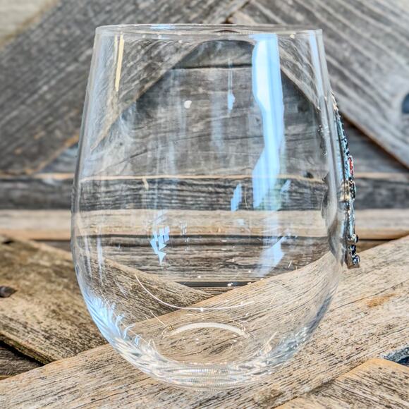 Rhinestone Halloween Gnome Witch, 18oz Stemless Wine Glass by Broomstick Blvd - Picture 3 of 10